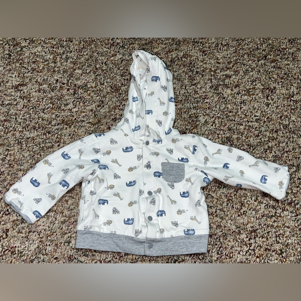 Boys, girls 3 month jacket, Little Me Starry Baby Hoodie, 3 Months coat elephant